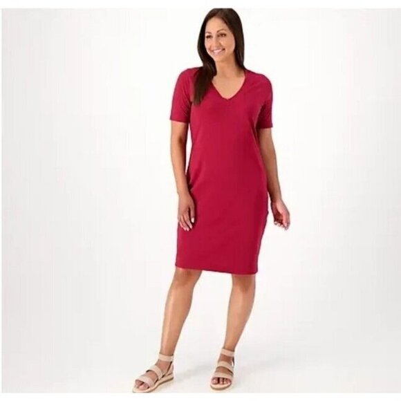 Form & Line by Universal Standard Knit T-Shirt Dress Red XS - Picture 1 of 1